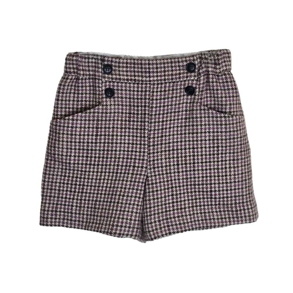 Bonpoint Girls Beige Wool Blend Houndstooth Shorts Child Size 10